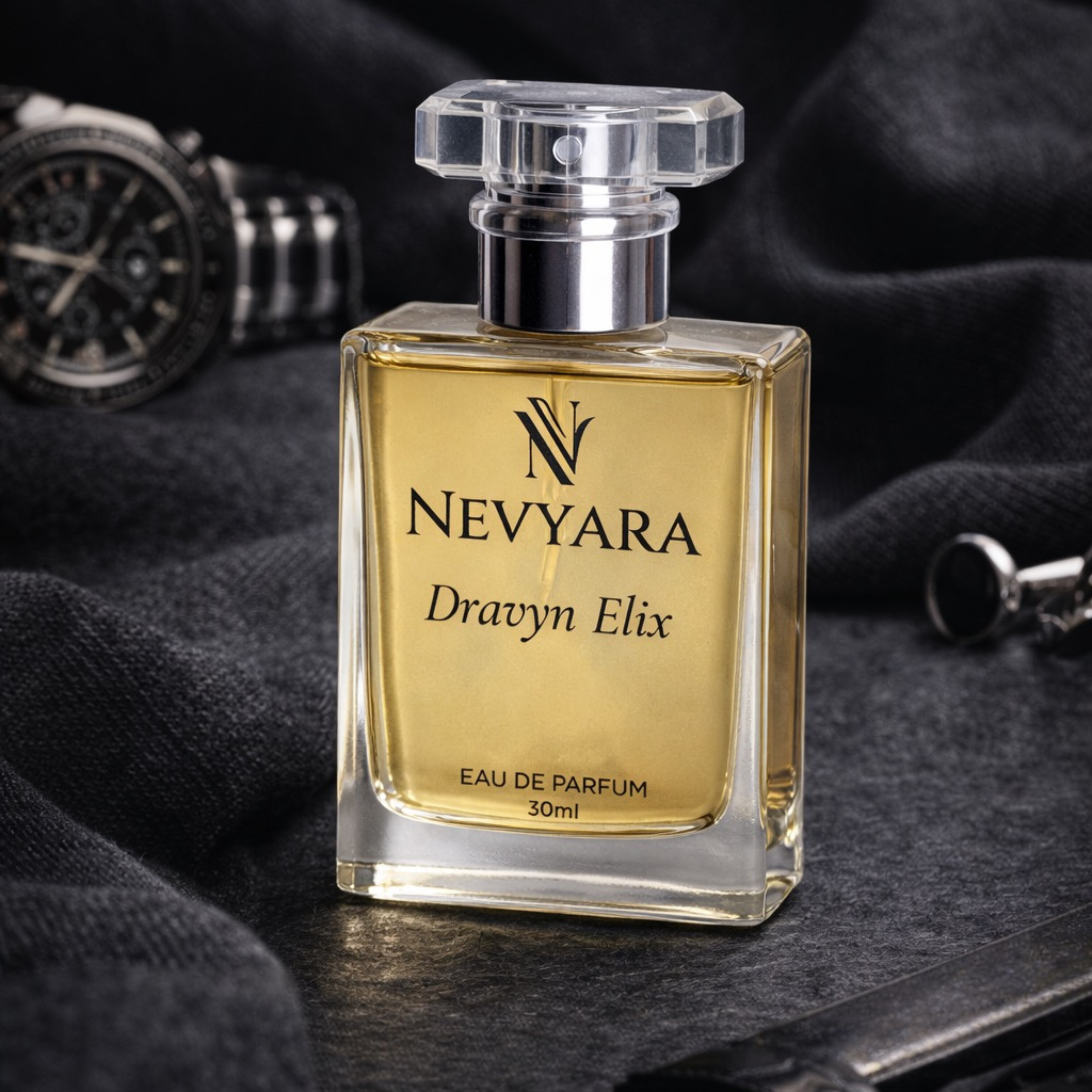 Nevyara Dravyn Elix Eau de Parfum – Citrus Woody Strong Masculine Perfume