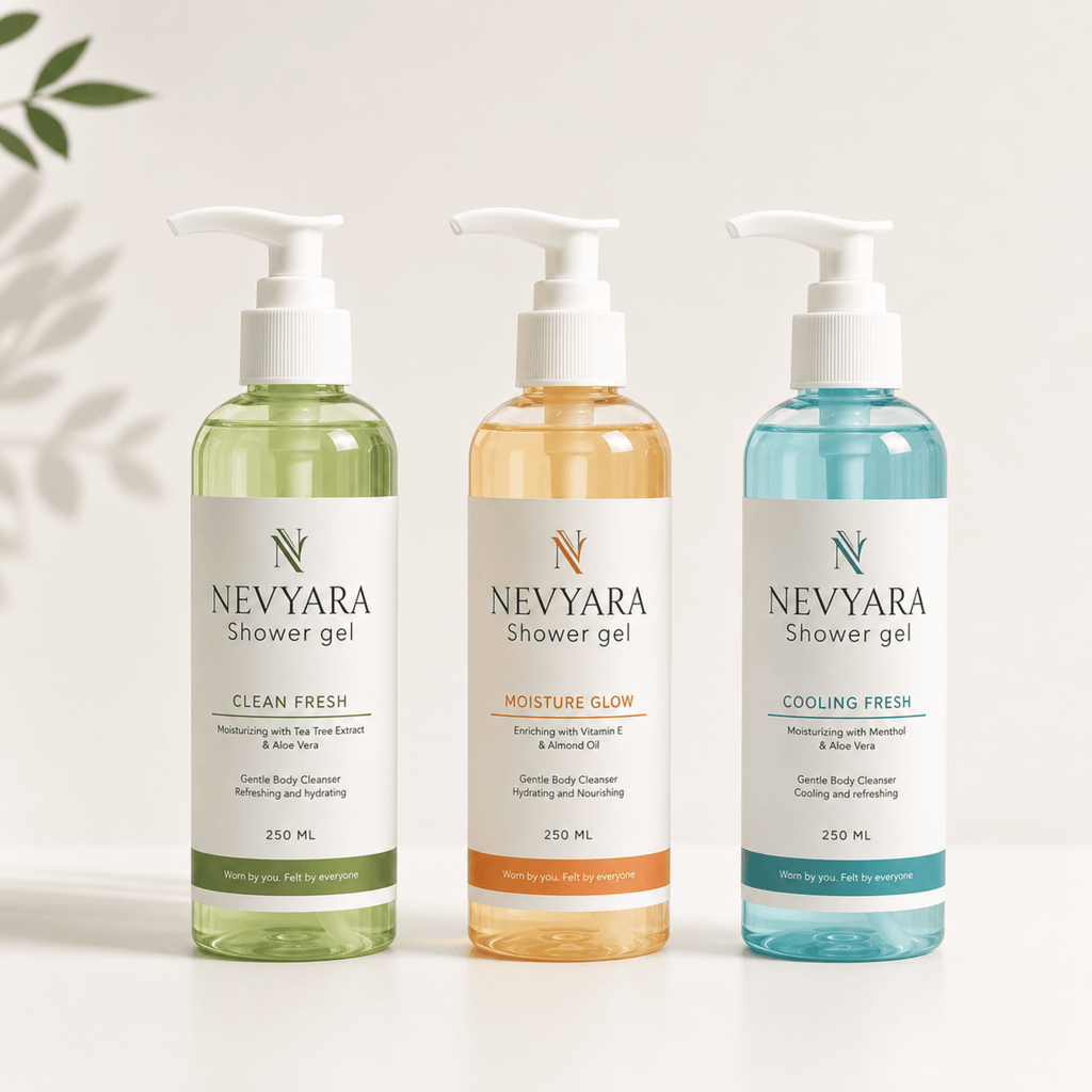 Nevyara Bath Shower Gel Body Wash | Moisturizing, Cooling & Fresh Daily Cleanser for Men & Women