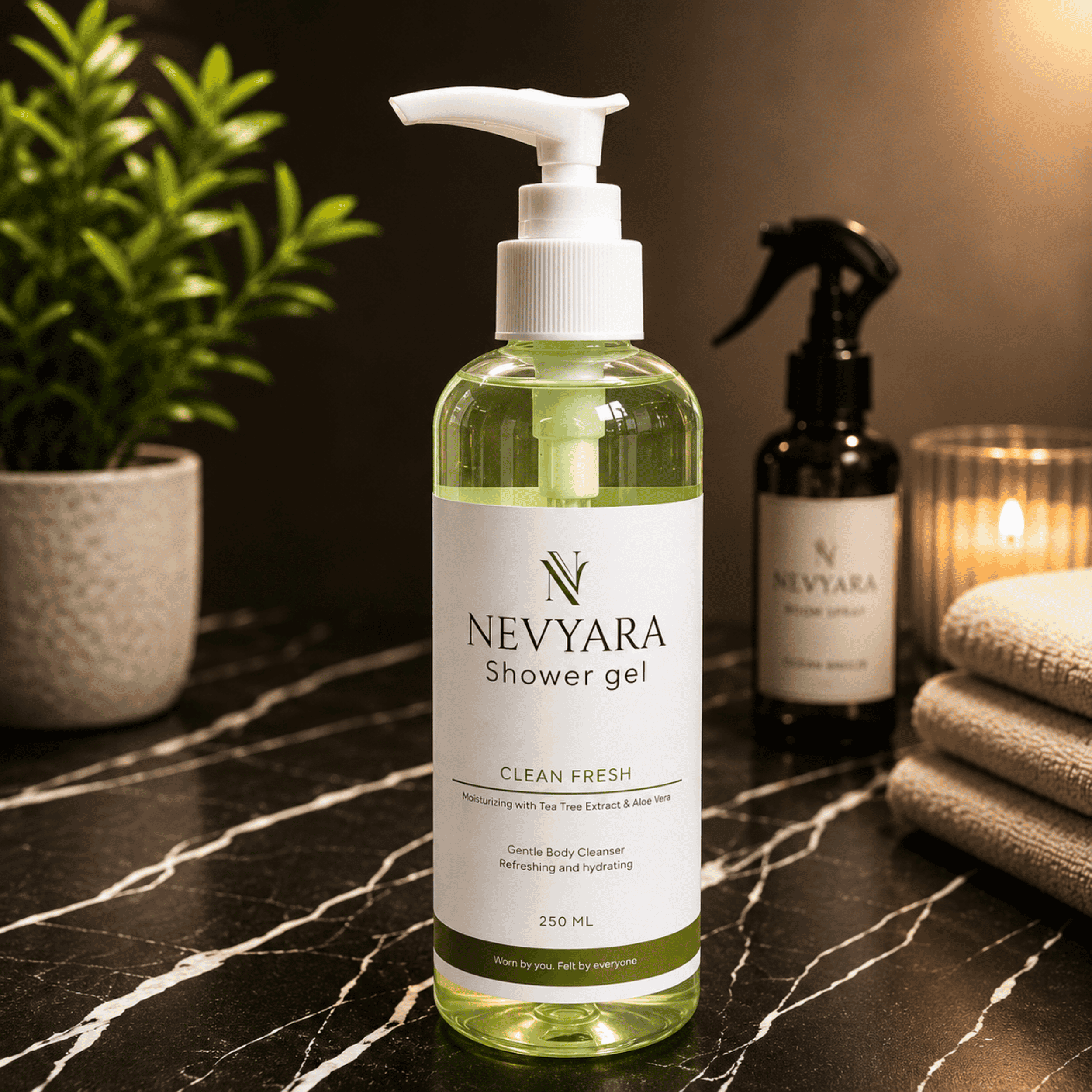 Nevyara Bath Shower Gel Body Wash | Moisturizing, Cooling & Fresh Daily Cleanser for Men & Women