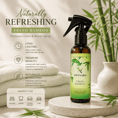 Nevyara Air Freshener | Linen & Room Spray, Long Lasting, Antibacterial | Fresh Bamboo / Fresh Linen / Ocean Breeze 100-250ml