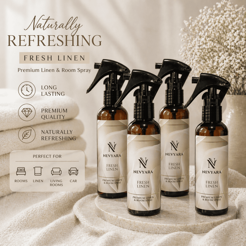 Nevyara Air Freshener | Linen & Room Spray, Long Lasting, Antibacterial | Fresh Bamboo / Fresh Linen / Ocean Breeze 100-250ml